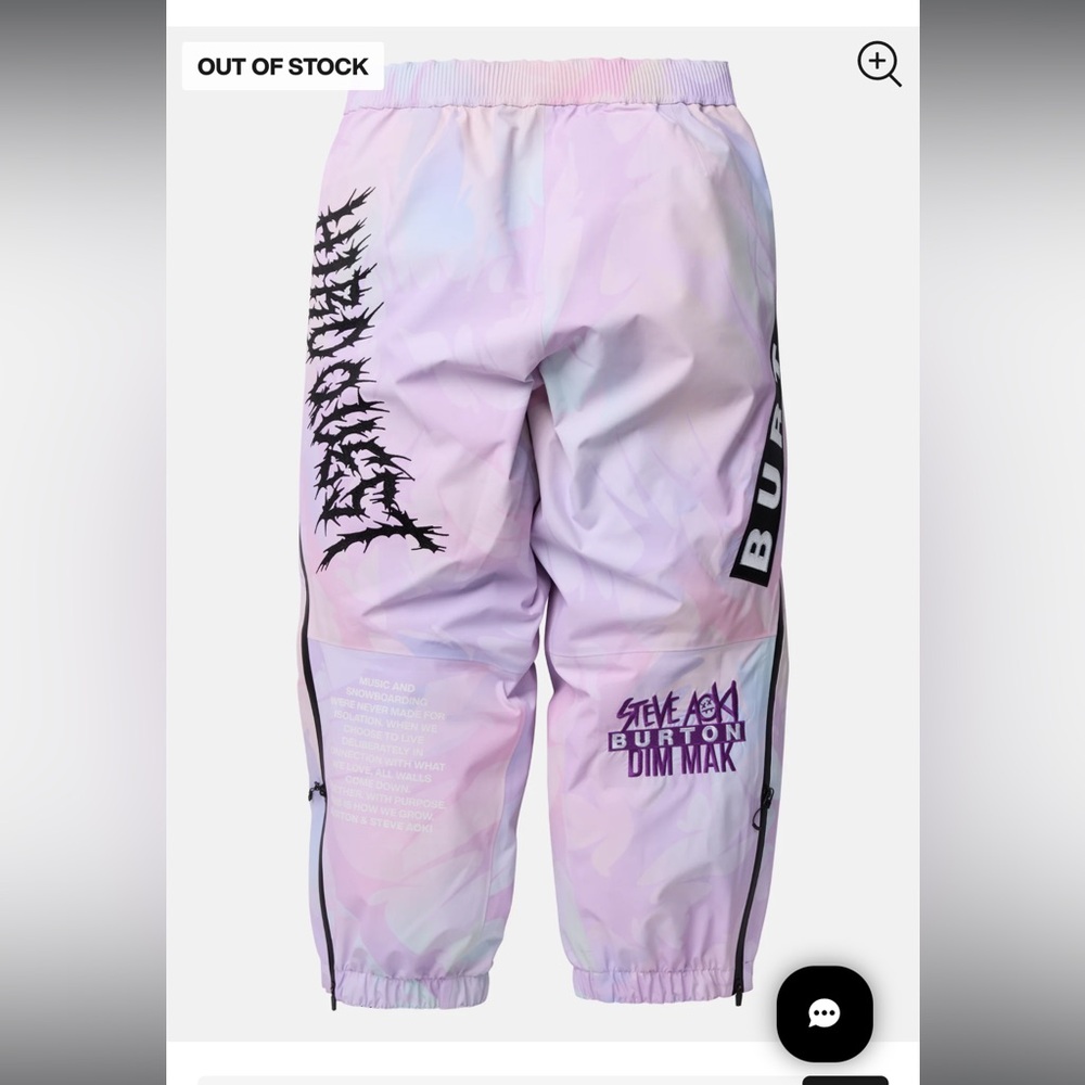 Burton x Steve Aoki Futuretrust 3L Shell Pants Limited Edition Unisex Size Small